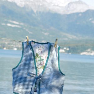 Gilet Lucie Vichy x Fraise